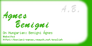 agnes benigni business card